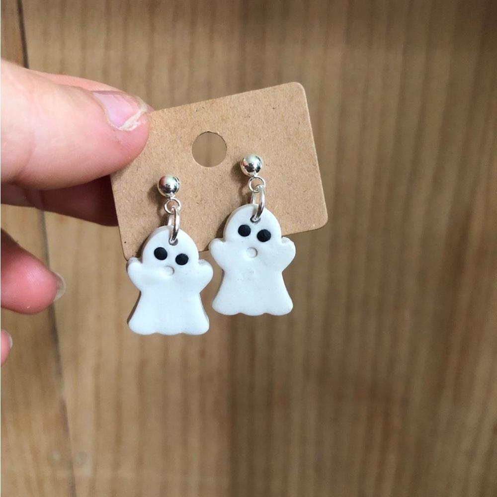 Charming Ghost Earrings in White